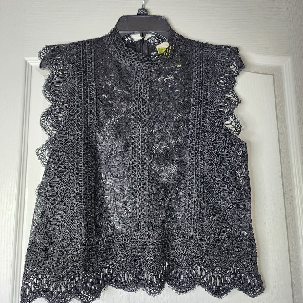 Mock Neck Lace top